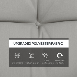 Outsunny 4-Piece Back and Seat Cushion Replacement with 2 Pillows, Patio Chair Cushions Set with Ties, Light Grey - Aosom UK - thumbnail 4