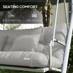 Outsunny 4-Piece Back and Seat Cushion Replacement with 2 Pillows, Patio Chair Cushions Set with Ties, Light Grey - Aosom UK - thumbnail 6