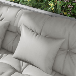 Outsunny 4-Piece Back and Seat Cushion Replacement with 2 Pillows, Patio Chair Cushions Set with Ties, Light Grey - Aosom UK - thumbnail 8