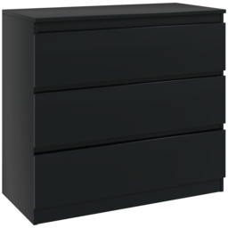 HOMCOM Chest of Drawers, 3-Drawer Storage Organiser Unit for Bedroom, Living Room, Black - thumbnail 1
