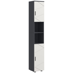 kleankin Tall Bathroom Cabinet with Three-position Adjustable Shelves, Skinny Tall Cabinet with PVC Wrapped Doors for Minimalist Style, Grey - Aosom UK