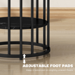 HOMCOM Set of Two Marble-Effect Coffee Tables - Black - thumbnail 8