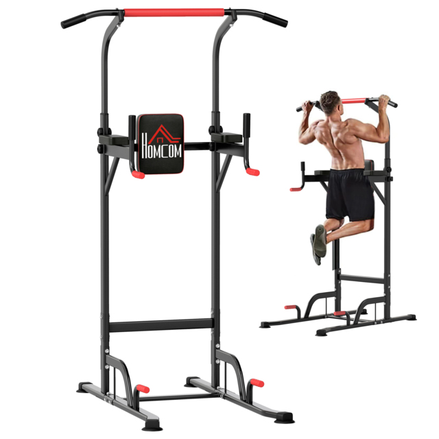 HOMCOM Pull Up Station Bar Power Tower Station for Home Office Gym Traning Workout Equipment - Aosom UK - image 1