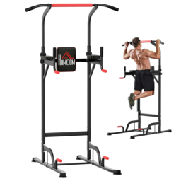 HOMCOM Pull Up Station Bar Power Tower Station for Home Office Gym Traning Workout Equipment - Aosom UK