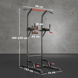 HOMCOM Pull Up Station Bar Power Tower Station for Home Office Gym Traning Workout Equipment - Aosom UK - thumbnail 3