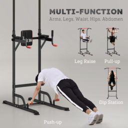 HOMCOM Pull Up Station Bar Power Tower Station for Home Office Gym Traning Workout Equipment - Aosom UK - thumbnail 4
