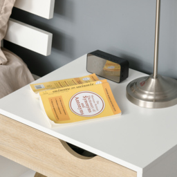 HOMCOM Contemporary Bedside Cabinet: Drawer and Shelf, Nightstand for Bedroom or Lounge - Aosom UK - thumbnail 9
