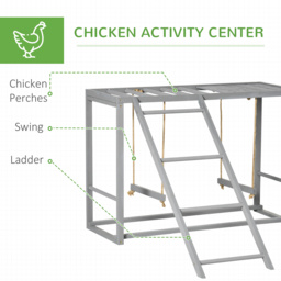 PawHut Walk In Chicken Run with Chicken Activity Shelf and Cover, 2.8 x 3.8 x 2m - thumbnail 6