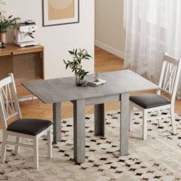 HOMCOM Folding Dining Table for 4-6, Rectangular Extendable Drop Leaf Table for Small Spaces, 140 x 80 x 77.5 cm, Grey - thumbnail 8