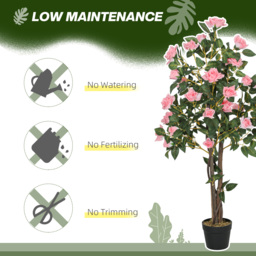 HOMCOM Set of Two Faux Rose Plants, with Pots - thumbnail 5