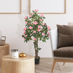 HOMCOM Set of Two Faux Rose Plants, with Pots - thumbnail 6