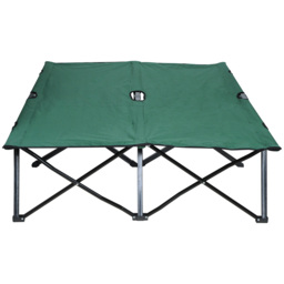Outsunny Foldable Double Camping Cot, Lightweight Outdoor Patio Sunbed with Carry Bag, Green - thumbnail 9