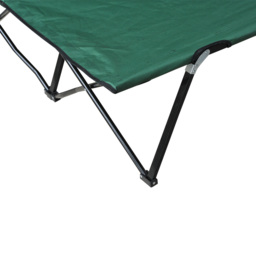 Outsunny Foldable Double Camping Cot, Lightweight Outdoor Patio Sunbed with Carry Bag, Green - thumbnail 8