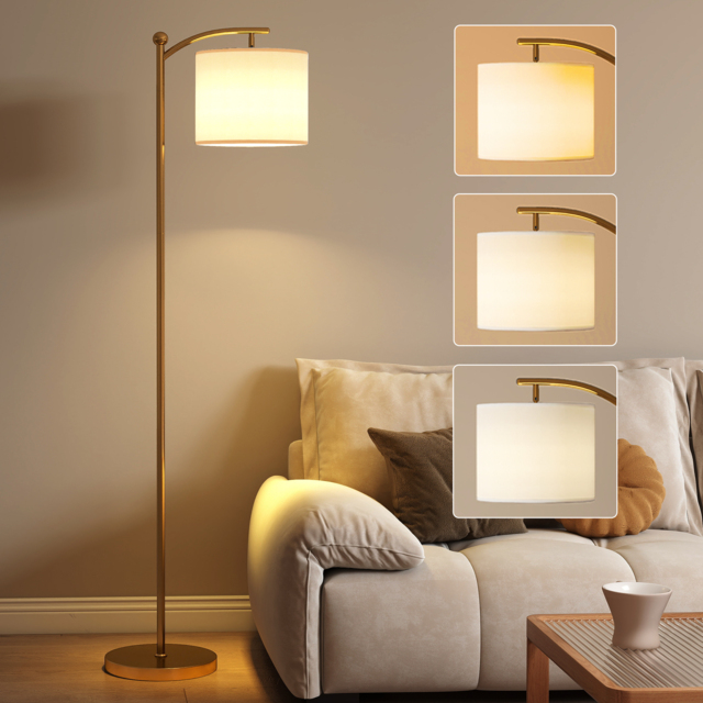 HOMCOM LED Floor Lamp with Remote Control - Gold Tone - image 1