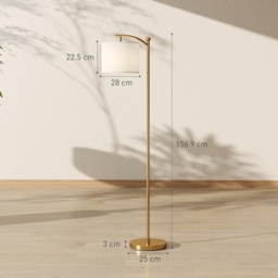 HOMCOM LED Floor Lamp with Remote Control - Gold Tone - thumbnail 3