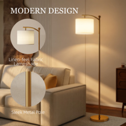 HOMCOM LED Floor Lamp with Remote Control - Gold Tone - thumbnail 8