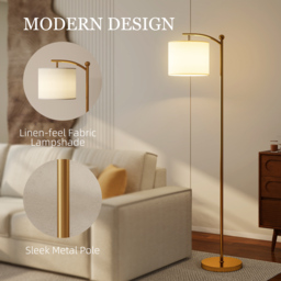 HOMCOM LED Floor Lamp with Remote Control - Gold Tone - thumbnail 8