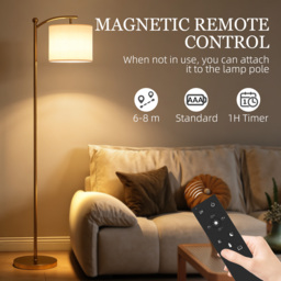 HOMCOM LED Floor Lamp with Remote Control - Gold Tone - thumbnail 6