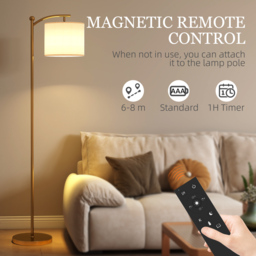 HOMCOM LED Floor Lamp with Remote Control - Gold Tone - thumbnail 6