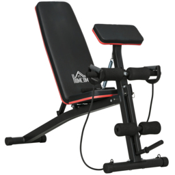 HOMCOM Foldable Adjustable Dumbbell Weight Lifting Sit Up Ab Bench Home Training Gym Incline Flat Multiuse Workout Exercise Fitness - thumbnail 1