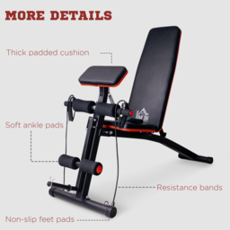 HOMCOM Foldable Adjustable Dumbbell Weight Lifting Sit Up Ab Bench Home Training Gym Incline Flat Multiuse Workout Exercise Fitness - thumbnail 8