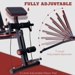 HOMCOM Foldable Adjustable Dumbbell Weight Lifting Sit Up Ab Bench Home Training Gym Incline Flat Multiuse Workout Exercise Fitness - thumbnail 6