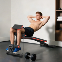 HOMCOM Foldable Adjustable Dumbbell Weight Lifting Sit Up Ab Bench Home Training Gym Incline Flat Multiuse Workout Exercise Fitness - thumbnail 2