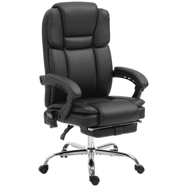 Vinsetto Six Point Vibrating Massage Office Chair - Black - image 1