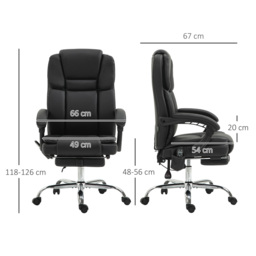 Vinsetto Six Point Vibrating Massage Office Chair - Black - thumbnail 3