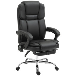 Vinsetto Six Point Vibrating Massage Office Chair - Black - thumbnail 1