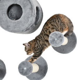 PawHut 5PCs Cat Wall Furniture with Perch, Cat House, Scratching Post - thumbnail 8