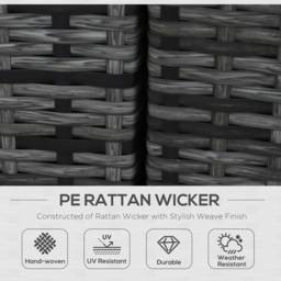 Outsunny 7-Seater Rattan Sofa Set Garden Furniture Aluminium Patio Set Wicker Seater w/Table, Grey - thumbnail 4