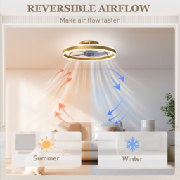 HOMCOM Ceiling Fan with Light and Remote, LED Mount Ceiling Fan with 3 Colour Temperatures, 6 Speed, 50 cm, Gold Tone - thumbnail 8
