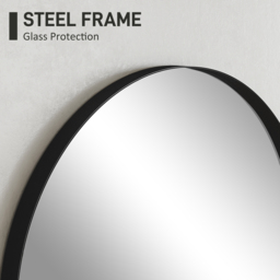 HOMCOM 50 x 70cm Arched Home Mirror - Black - thumbnail 4
