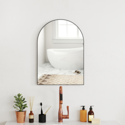 HOMCOM 50 x 70cm Arched Home Mirror - Black - thumbnail 2