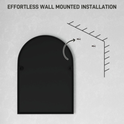 HOMCOM 50 x 70cm Arched Home Mirror - Black - thumbnail 8