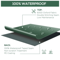 Outsunny Outdoor Furniture Protector: Waterproof Anti-UV Oxford Cover for Patio Sets, Green, Ample Size - Aosom UK - thumbnail 5