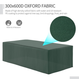 Outsunny Outdoor Furniture Protector: Waterproof Anti-UV Oxford Cover for Patio Sets, Green, Ample Size - Aosom UK - thumbnail 7