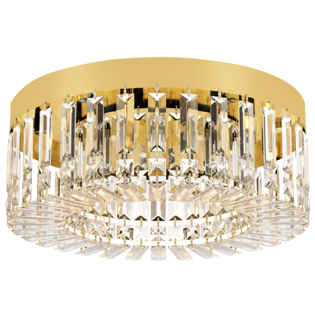 HOMCOM Crystal Chandeliers with 160 Crystal Pendants, 6-Light Ceiling Light for Living Room, Bedroom Dining Room, Gold Tone - image 1