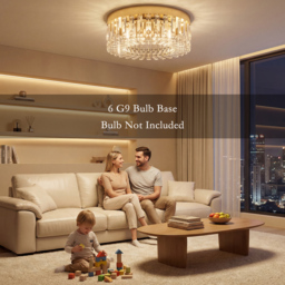 HOMCOM Crystal Chandeliers with 160 Crystal Pendants, 6-Light Ceiling Light for Living Room, Bedroom Dining Room, Gold Tone - thumbnail 4