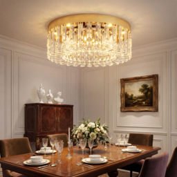 HOMCOM Crystal Chandeliers with 160 Crystal Pendants, 6-Light Ceiling Light for Living Room, Bedroom Dining Room, Gold Tone - thumbnail 9
