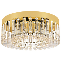 HOMCOM Crystal Chandeliers with 160 Crystal Pendants, 6-Light Ceiling Light for Living Room, Bedroom Dining Room, Gold Tone
