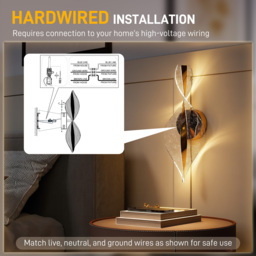 HOMCOM Led Wall Lamp 2 Pack, 13W Modern Indoor Spiral Wall Light, Colour Temperature Adjustable 3000K/4000K/6500K, for Bedroom, Living Room, Hallway, Stairs, Gold Tone - thumbnail 6