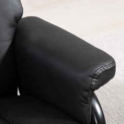 HOMCOM Swivel Recliner Chair with Footstool, PU Leather Recliner Armchair with Ottoman, Steel Base, Upholstered Reclining Chair for Living Room, Bedroom, Office, Black - thumbnail 8