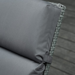 Outsunny Set of 2 Sun Lounger Cushions, Replacement Cushions for Rattan Furniture with Ties, 196 x 55 cm, Dark Grey - Aosom UK - thumbnail 8