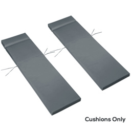 Outsunny Set of 2 Sun Lounger Cushions, Replacement Cushions for Rattan Furniture with Ties, 196 x 55 cm, Dark Grey - Aosom UK - thumbnail 1