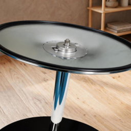 HOMCOM Round Bar Table, Modern Dining Table with Tempered Glass Top and Steel Frame for 4, 80 x 80 x 77cm, Black - thumbnail 9