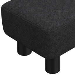 HOMCOM Linen Fabric Footstool Ottoman Cube with 4 Plastic Legs, Black - thumbnail 9