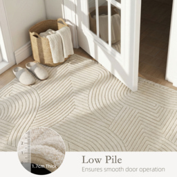 HOMCOM Modern Geometric Rug, Thick & Plush, Non-Slip, 200 x 140 cm – Cream, Living Room/Bedroom/Office - thumbnail 6
