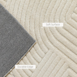 HOMCOM Modern Geometric Rug, Thick & Plush, Non-Slip, 200 x 140 cm – Cream, Living Room/Bedroom/Office - thumbnail 7